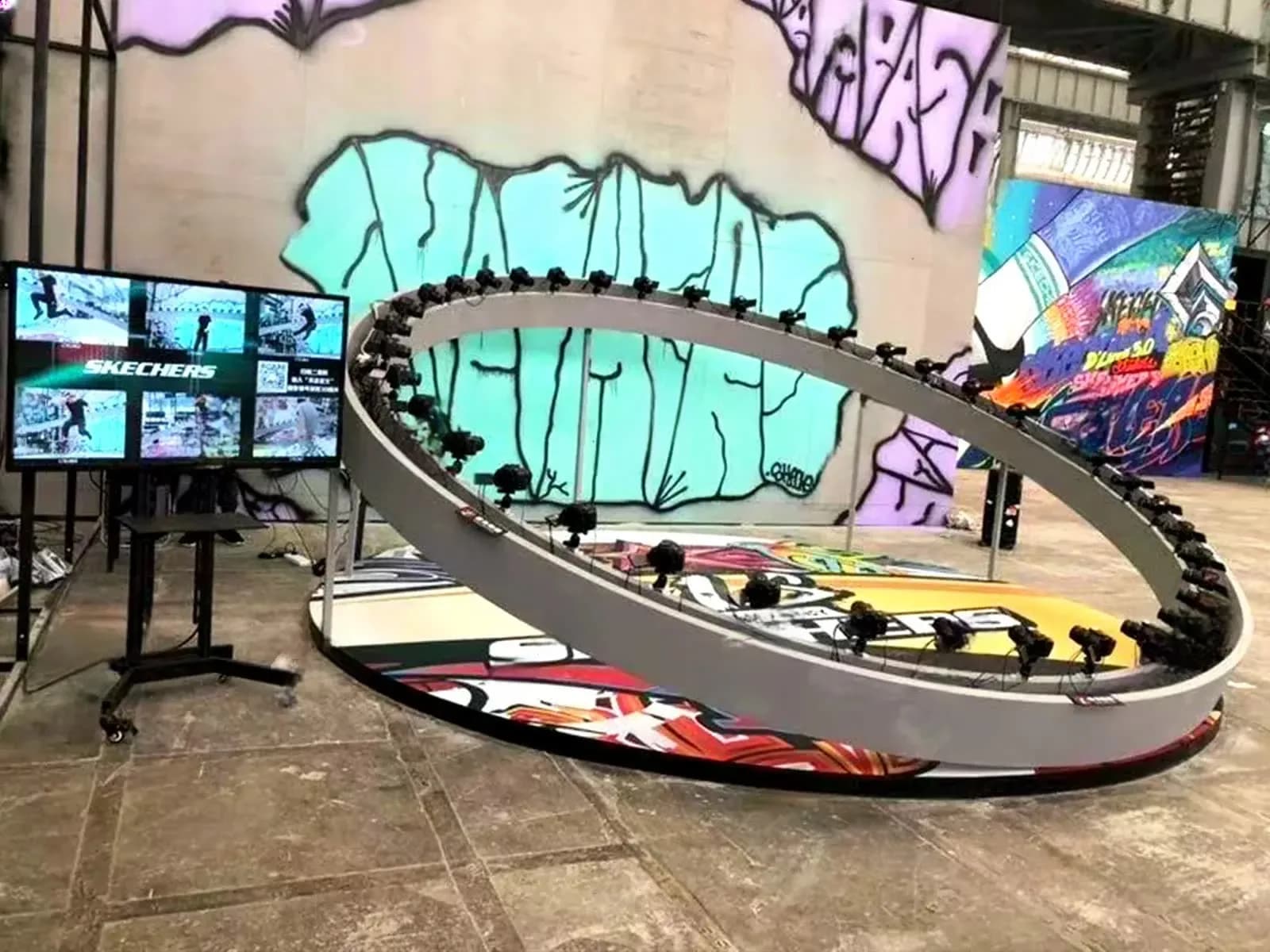 Ring of synchronised cameras for bullet time