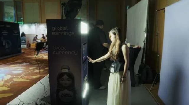 연회장에 설치된 이벤트 포토부스