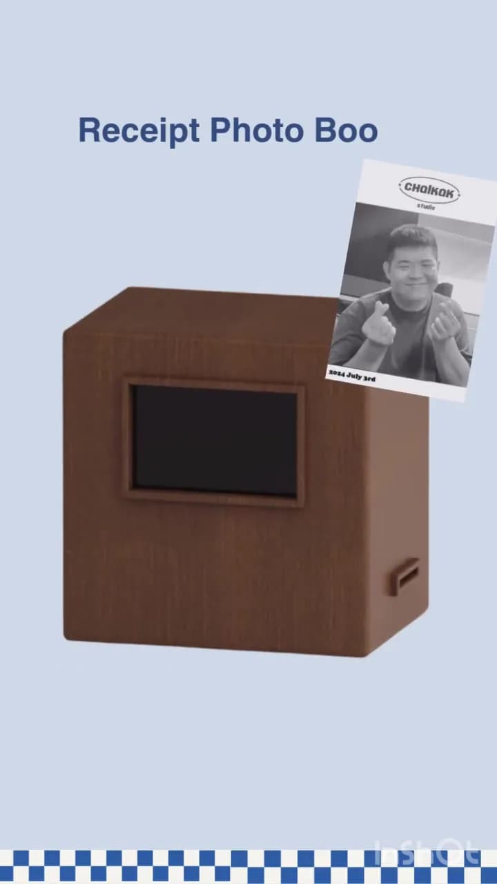 Receipt photo booth printing a photo