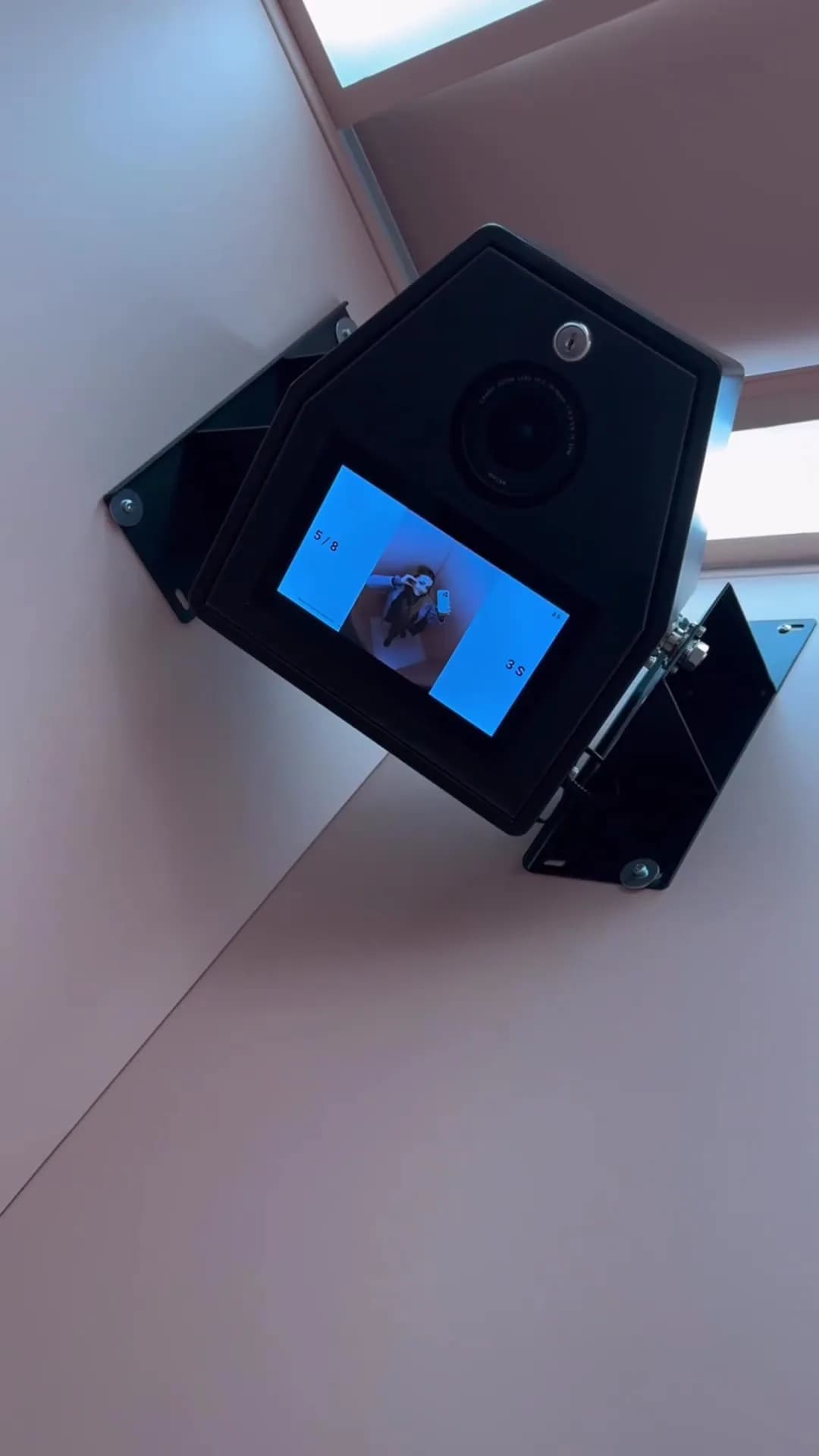 Overhead camera inside the High Angle photo booth