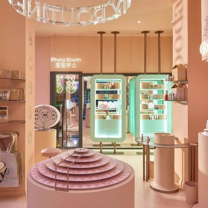 Cosmetic store photo booth