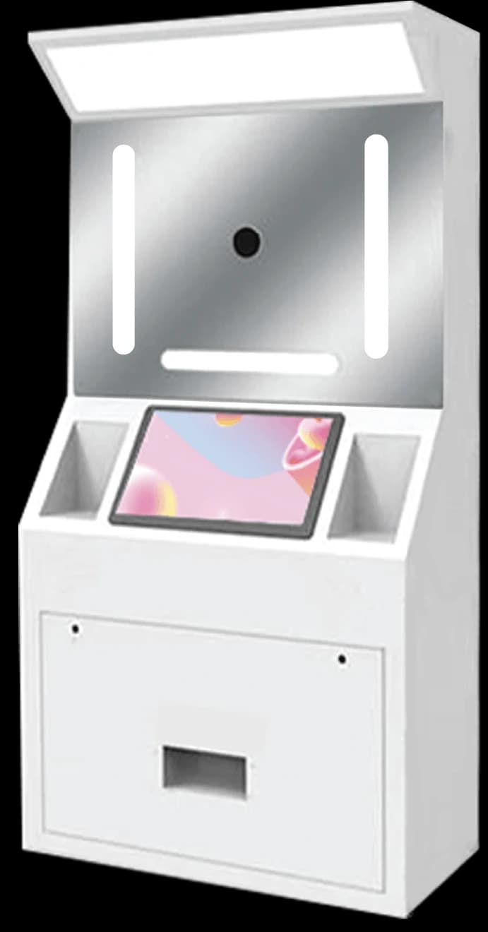 Standard Angle photo booth machine in white