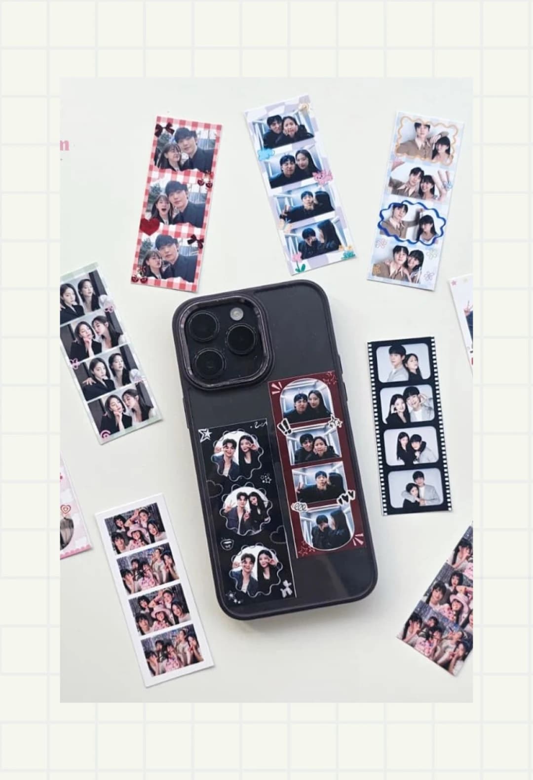 Mini photo strips on a phone case