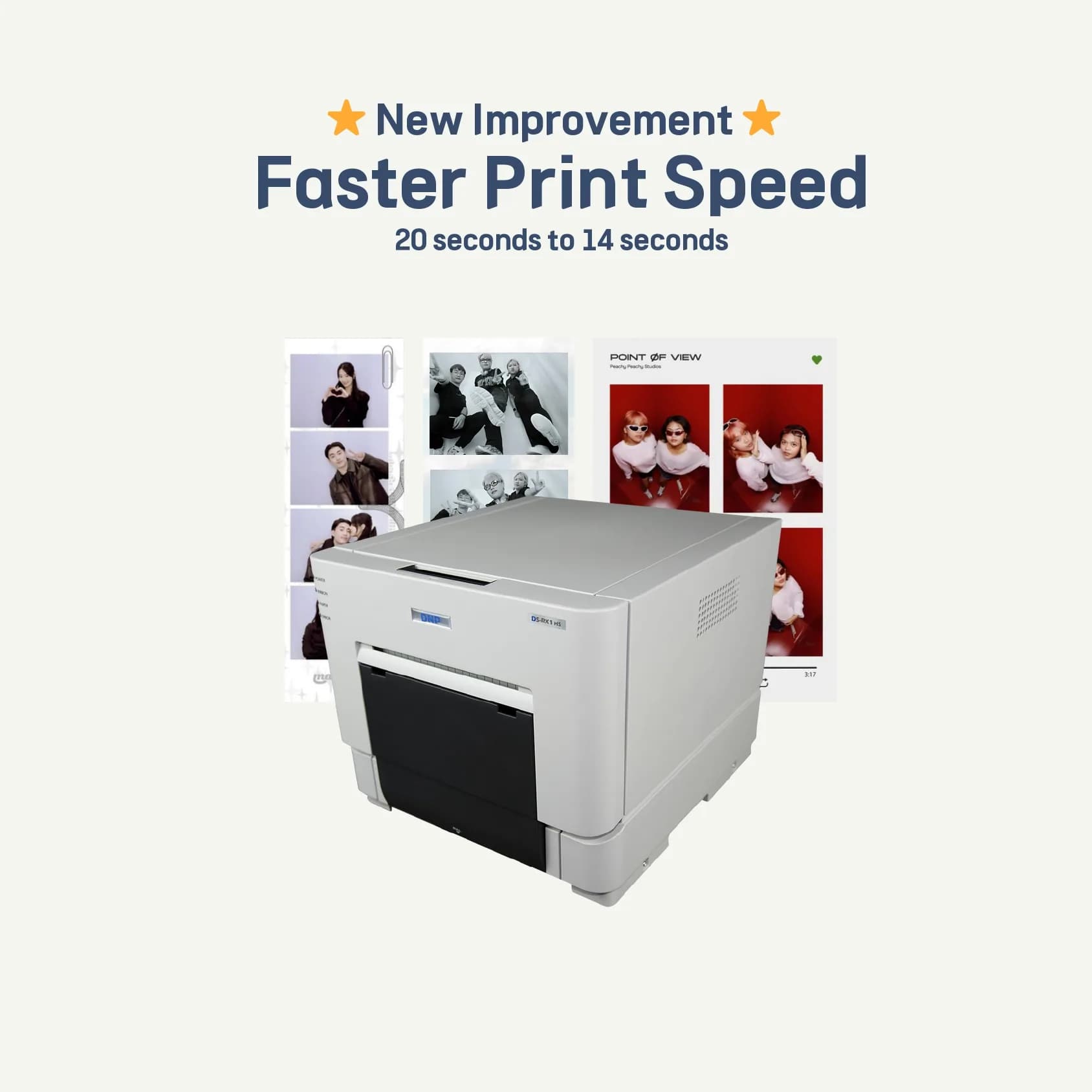 Photo booth faster print speed