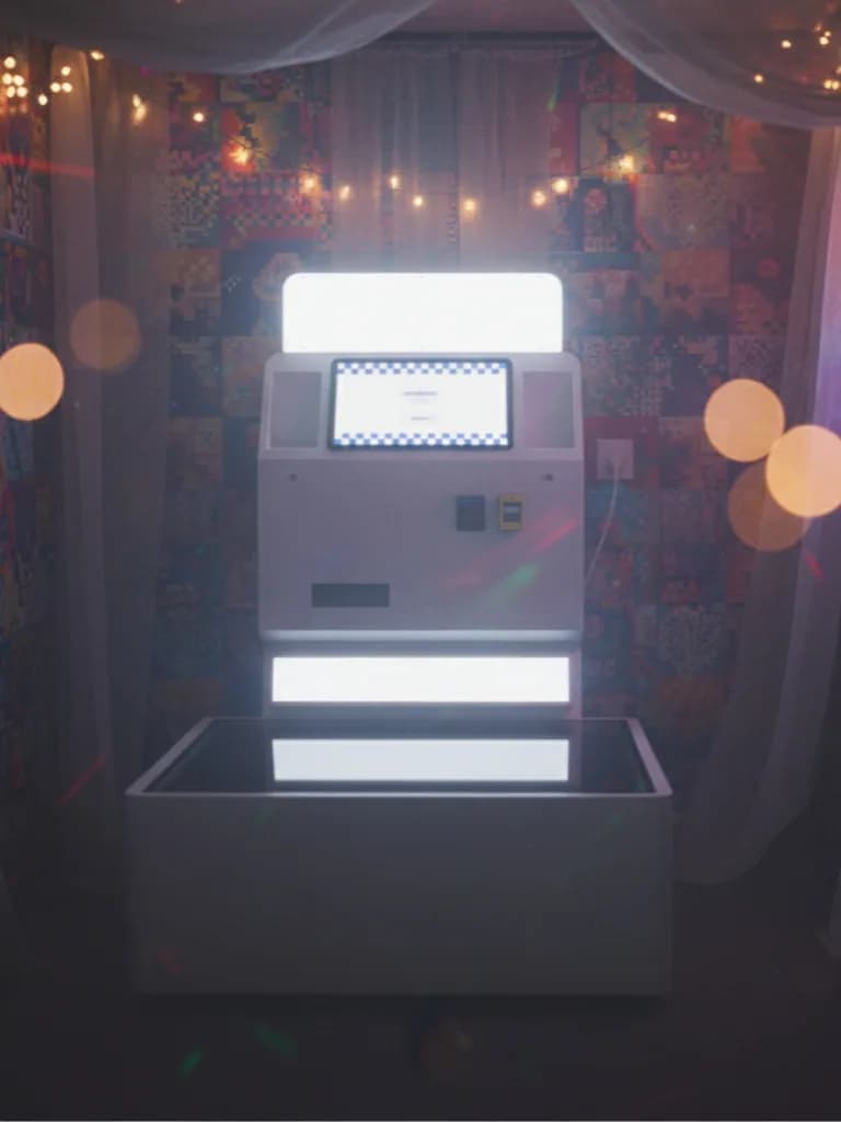 Low Angle photo booth inside a photo studio