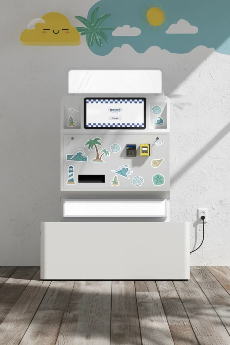 Low Angle Photo Booth with stickers