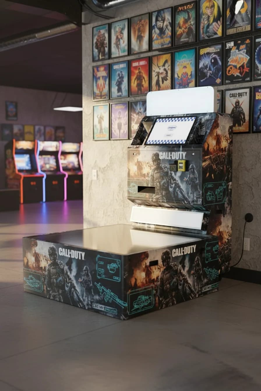 Vinyl wrapped Low Angle Photo Booth
