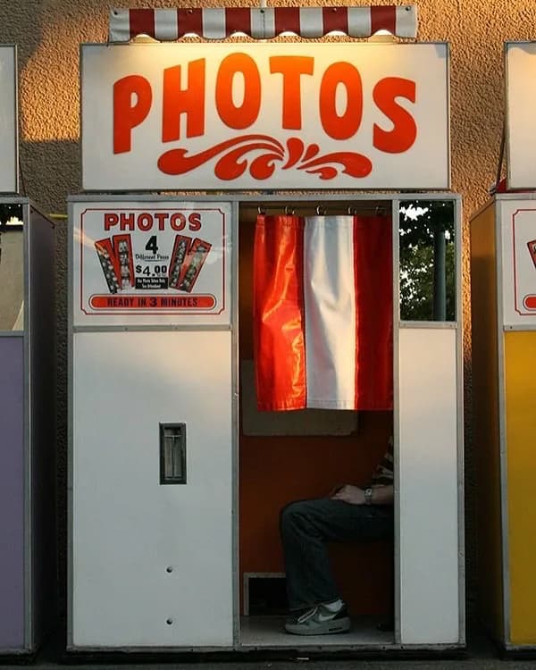 Photo booth with a custom exterior