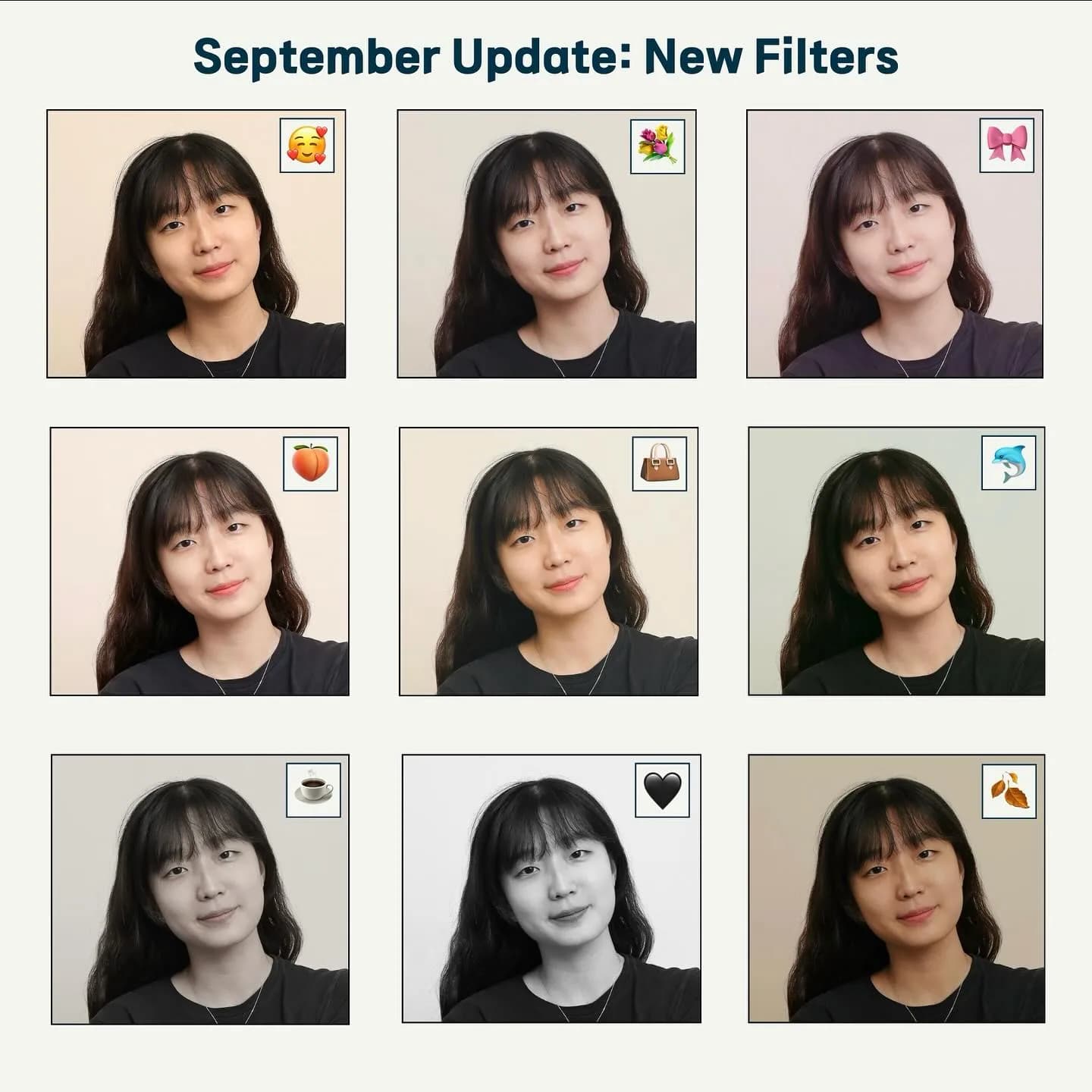 September update: new photo booth filters