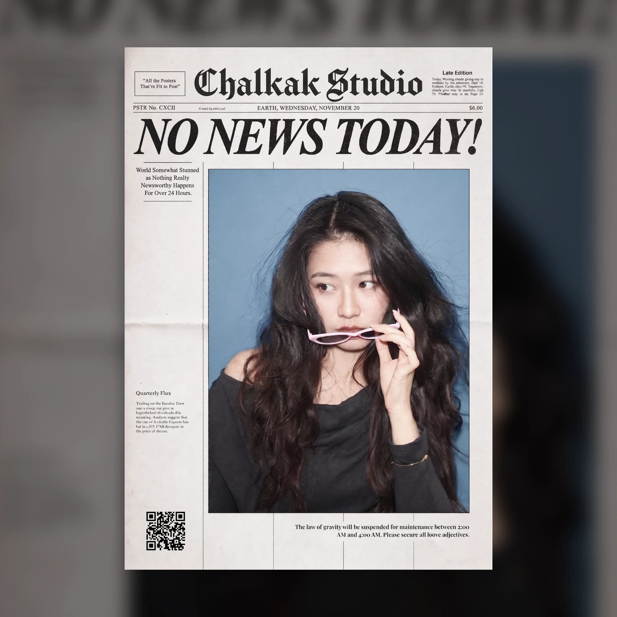 Newspaper print photo strip