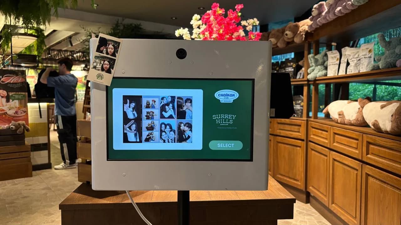 Raon mini photobooth inside a retail store