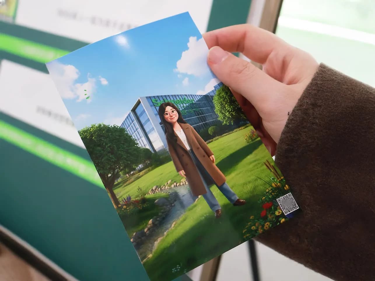 Printed AR photo card in hand