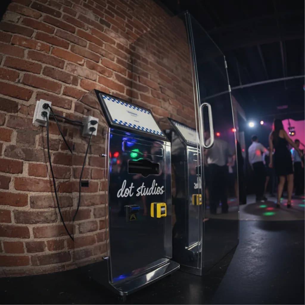 High Angle photo booth in a club