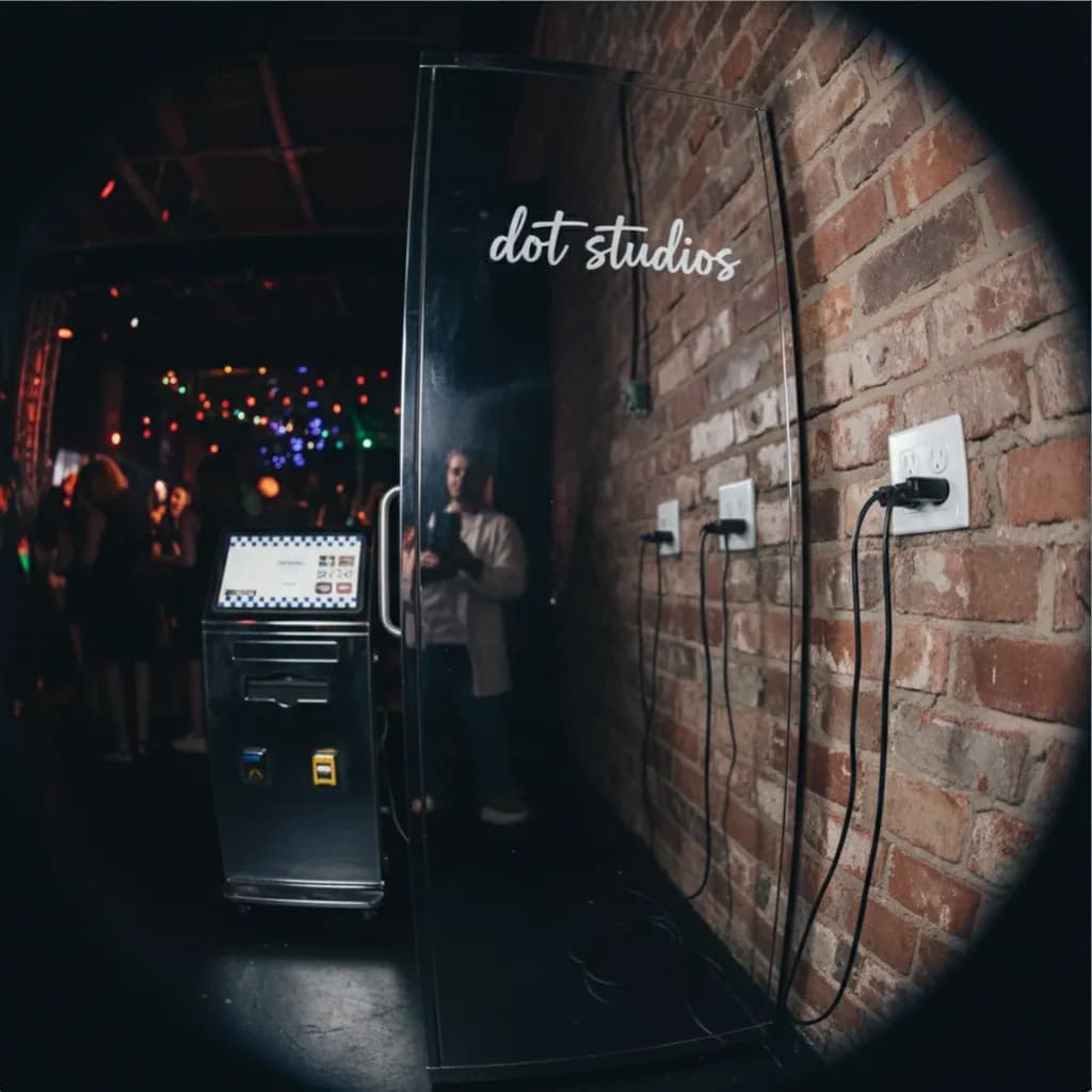 High Angle photo booth in a club