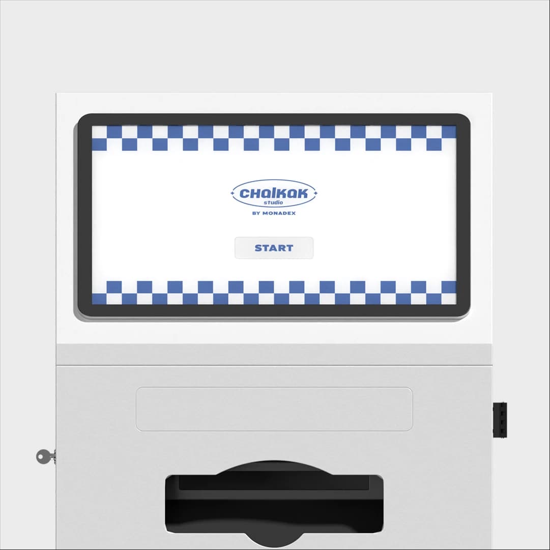 High Angle photo booth touchscreen
