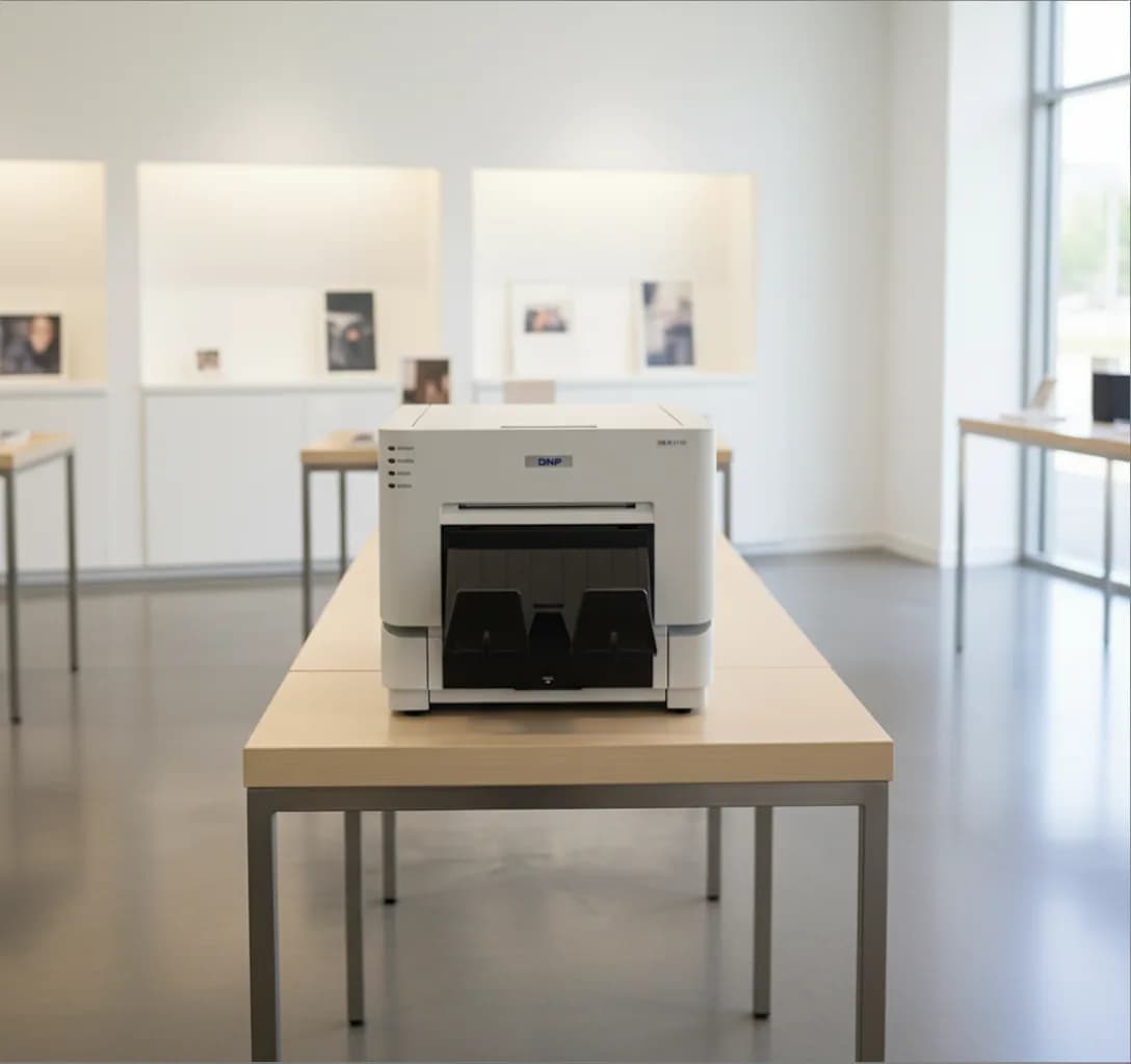 DNP printer placed on a table