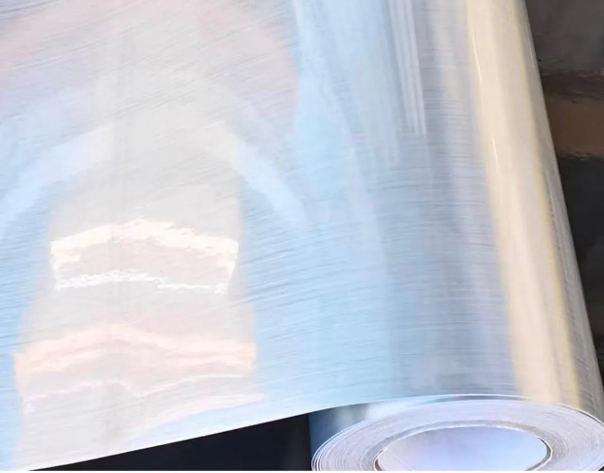 Chrome vinyl wrap film for a photo booth exterior