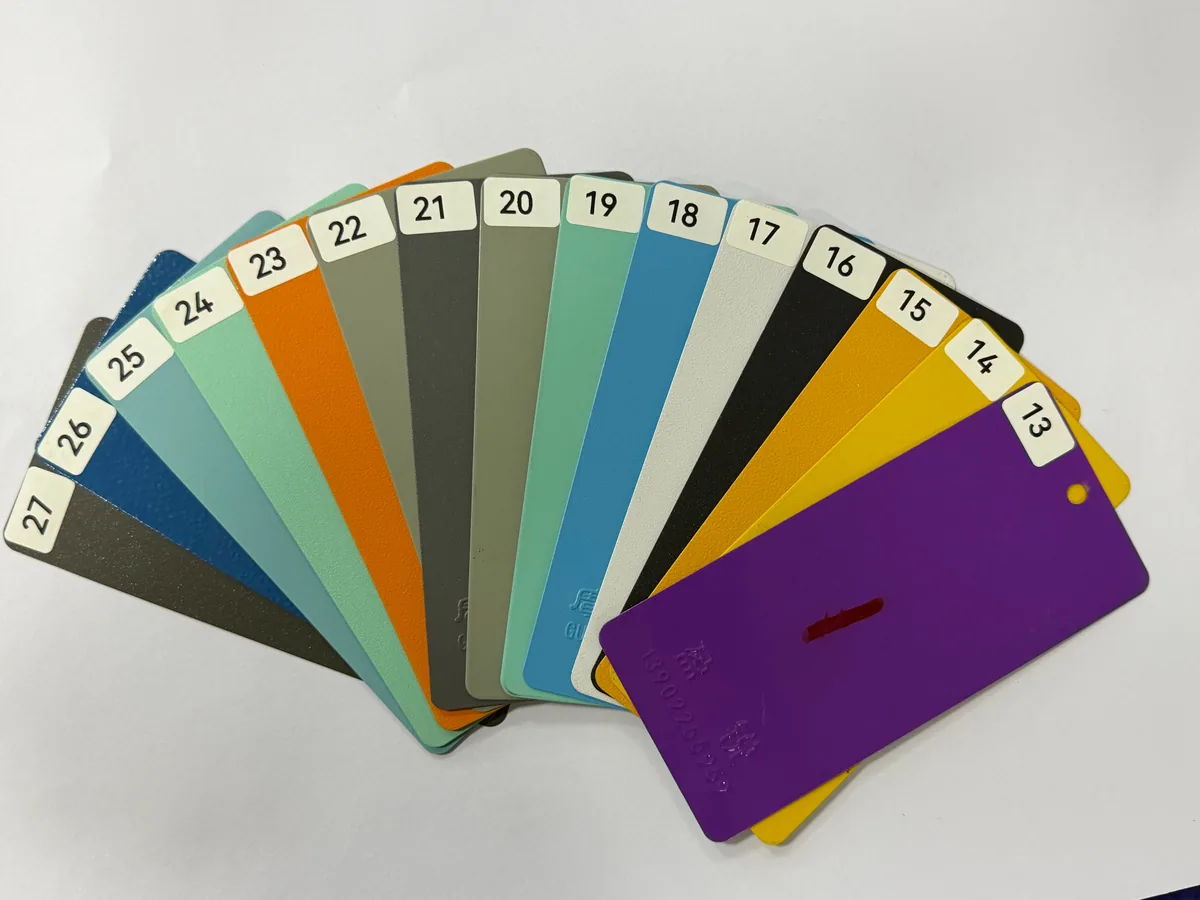 Spray paint colour samples for a custom photo booth exterior