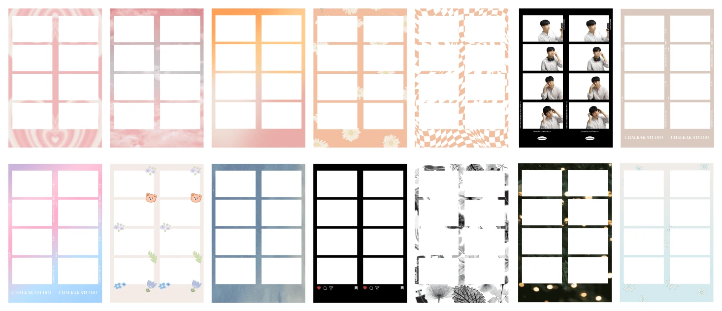 Korean-style photo booth frame designs