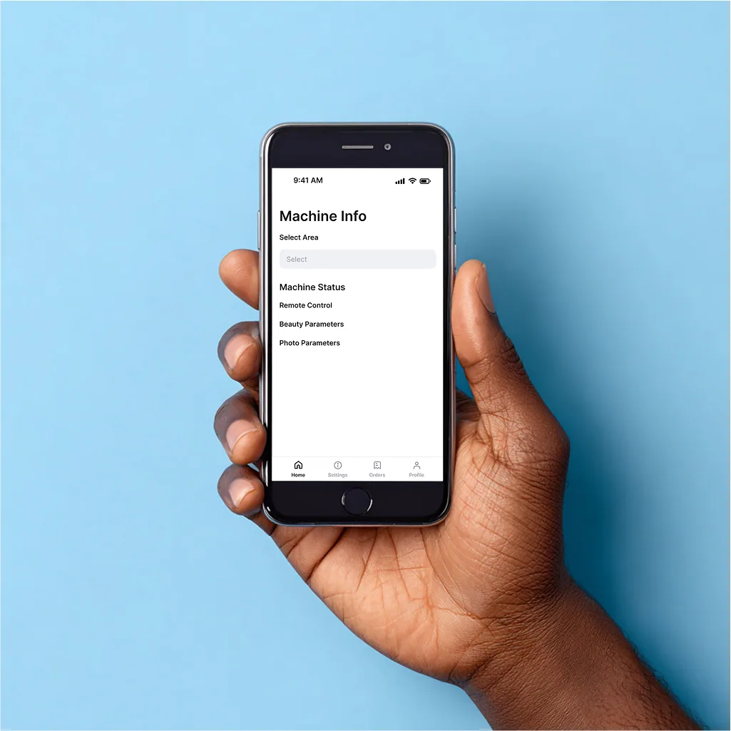 Machine status screen in the Chalkak management app