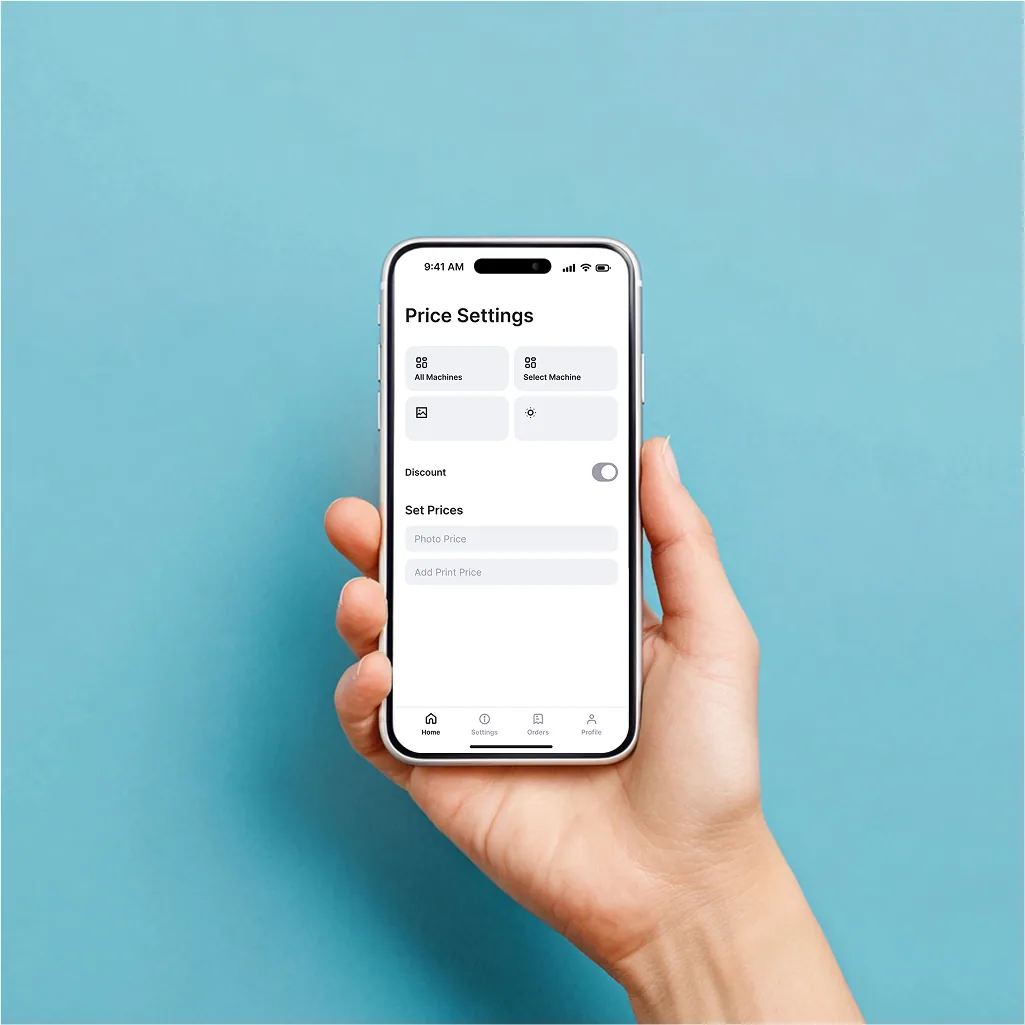Price settings in the Chalkak photo booth management app